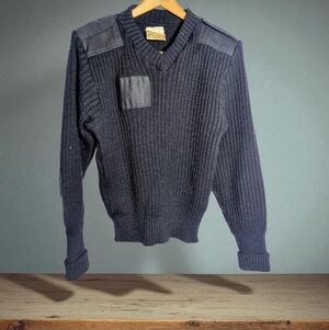 Brigade Quartermasters Sz 40 Woolly Pully Men's Black Sweater